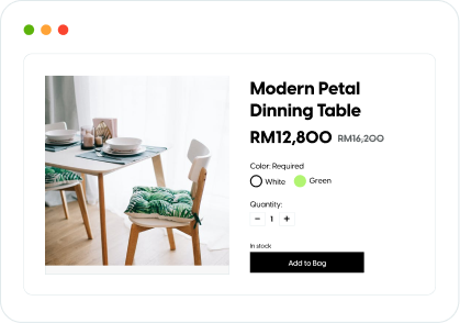 Start selling your modern petal dining table with the best eCommerce store builder