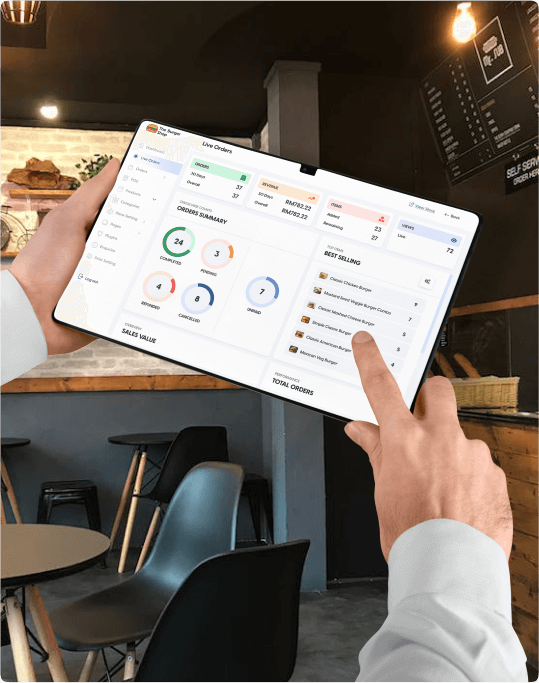 Restaurant POS system with the online ordering system.